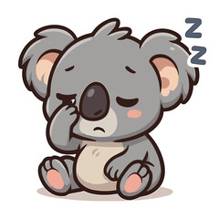 Cartoon koala sad mascot illustrations