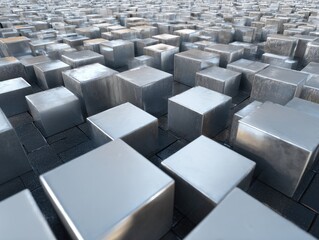 Fototapeta premium Metallic cube pattern