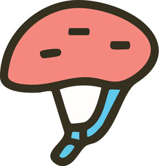 Obraz premium Cartoon Bicycle Helmet Illustration.
