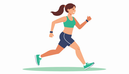 Energetic woman running outdoors, embodying health, fitness, and active lifestyle with joy