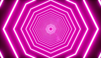 Neon pink hexagon tunnel (2)