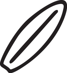 Simple Outline of a Surfboard.