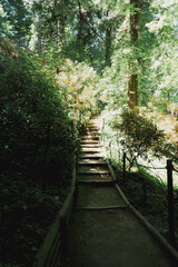 奈良の美しい岡寺の庭園