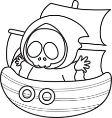 Illustration of cute skull ghost icon.
Funny skull ghost in activities stickers.
Angel of death cute elements.