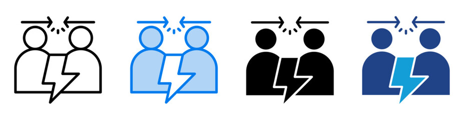 Conflict Of Interest icon set multiple style collection