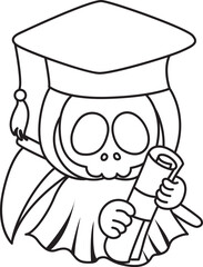 Illustration of cute skull ghost icon.
Funny skull ghost in activities stickers.
Angel of death cute elements.