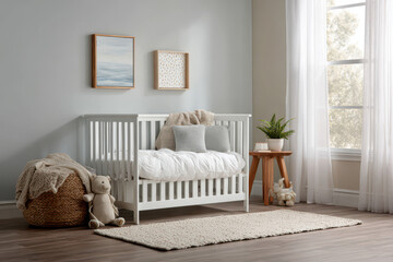 minimalist nursery featuring cozy baby crib highlighting childs sleep rhythm with soothing elements
