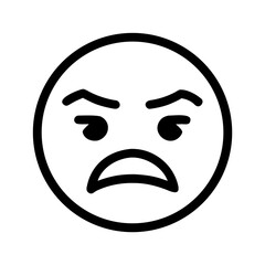 annoyed face icon sign vector