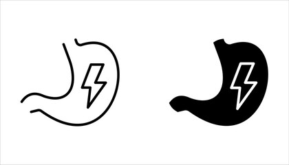 Stomach Icon Set, Simple Medical Illustration Vector Design, on white background.