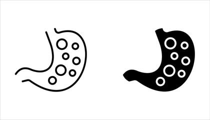 Stomach Icon Set, Simple Medical Illustration Vector Design, on white background.