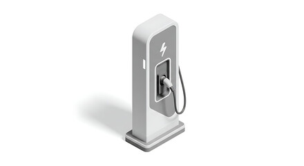 Modern electric vehicle charging station promoting sustainability and green energy solutions