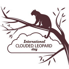 INTERNATIONAL CLOUDED LEOPARD DAY vector illustration