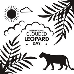 INTERNATIONAL CLOUDED LEOPARD DAY vector illustration