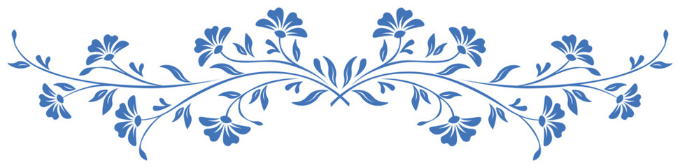 decorative divider leaves blue ornament