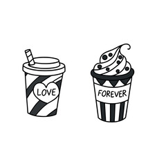 Romantic Coffee Cup SVG Cut Files | Love-Themed Coffee Mug Vector for Crafts and Design

