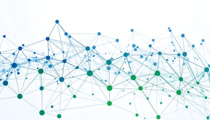 Abstract network of interconnected nodes forming a wave-like pattern
