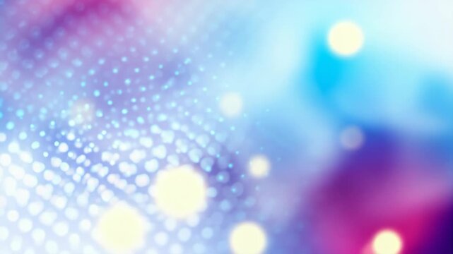 Abstract vibrant blue and purple digital data stream with glowing dots