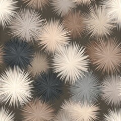 Seamless Abstract floral pattern in soft neutral tones on a dark background.