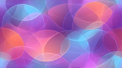 Seamless Abstract colorful circles in vibrant shades of pink, purple, and blue.