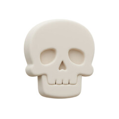 Fototapeta premium Minimalist Beige Skull Icon.