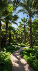 path in tropical garden