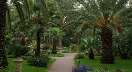 Fototapeta premium palm trees in the park