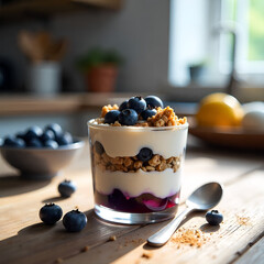 Blueberry Crisp Parfait. This breakfast parfait has all of the best flavors layered in one single cup!