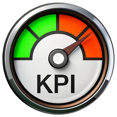 3d render illustration of isolated transparent KPI speedometer icon