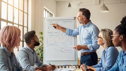 Diverse business team in meeting room presentation - Powered by Adobe