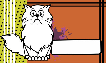 funny white cat cartoon copy space background in vector art
