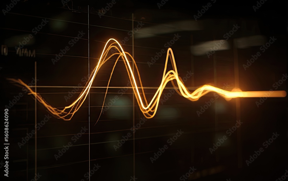 Poster graph of luminous data waves