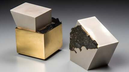 Gold Metallic Crystal Faces