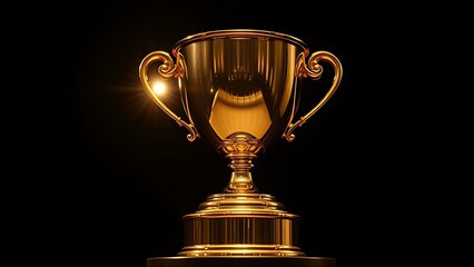 A gleaming gold trophy on display, representing achievement and excellence.