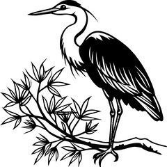 heron on a branch