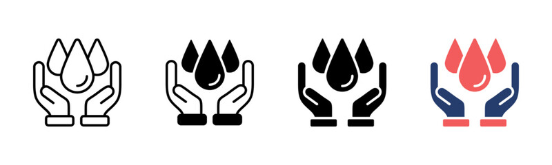 Water icon sheet multiple style collection