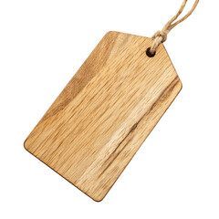 Rustic wooden product tag with twine, suitable for handmade branding or price labeling