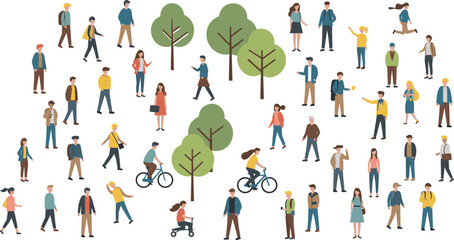 Minimal outline vector illustration of people in everyday life, showing sitting, reading, relaxing, sleeping, working, sketching, using gadgets, casual activity, home, and office