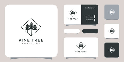 pine tree logo vector design template