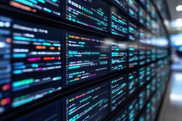 Wall of digital code