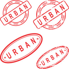 urban red stamp sticker in vector art very easy to edit