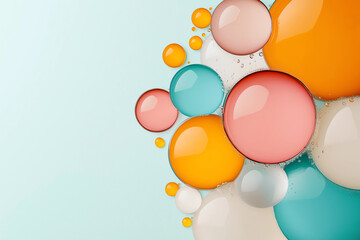 Vibrant abstract art of colorful bubbles and drops