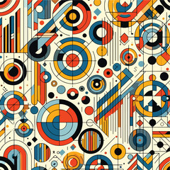 Obraz premium seamless retro pattern geometric shapes