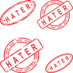 hater red stamp sticker in vector art very easy to edit