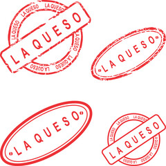 la queso red stamp sticker in vector art very easy to edit