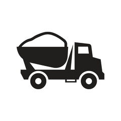 Construction dump truck silhouette vector illustration