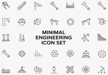 Fototapeta premium Engineering tools and structures icons construction
