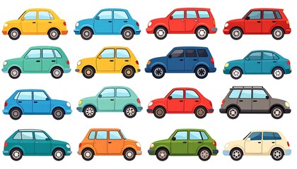 Colorful car side profiles