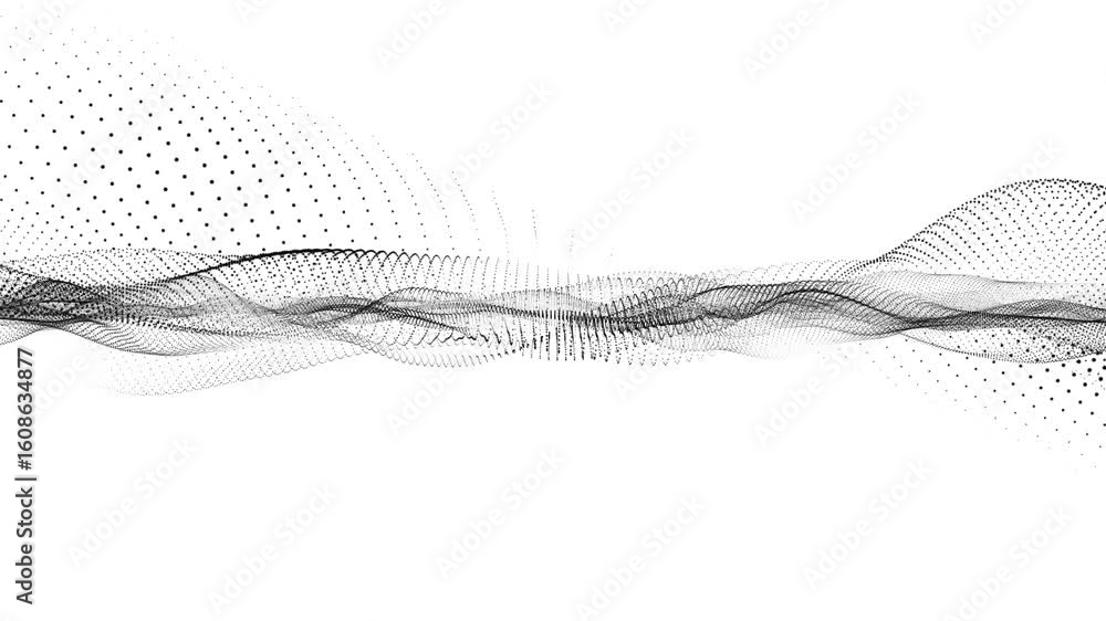 Poster abstract and technology dots wave background. digital dot wave animation.