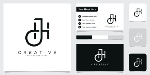 Initial JH Logo Design Vector Template