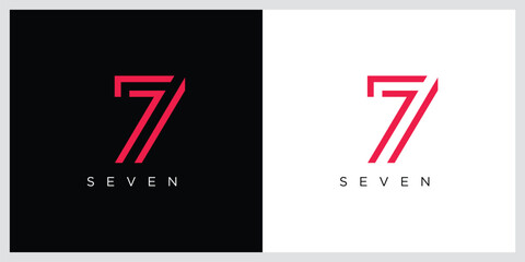 Logo design number 7  luxurious and elegant style. monogram 7, typography 7, suitable for business
